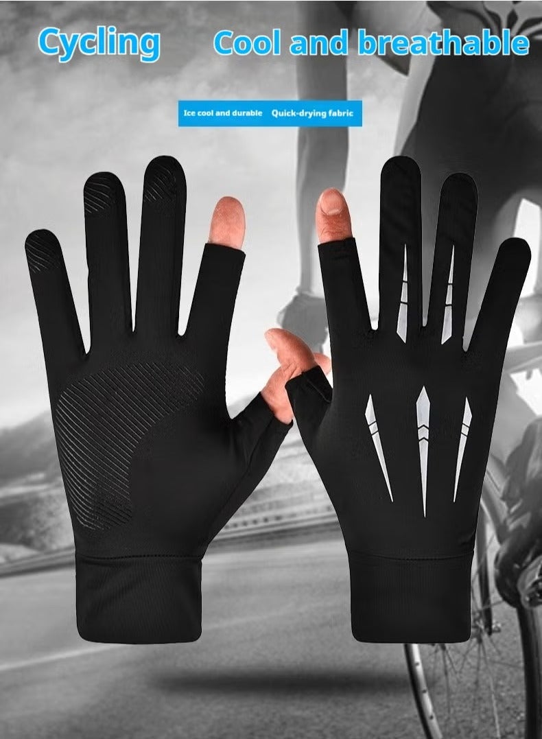 قفازات الصيد الواقية من الأشعة فوق البنفسجية، قفازات بإصبعين للحماية من الشمس - قفازات رجالية ونسائية للتجديف بالكاياك وركوب القوارب وصيد الأسماك والمشي لمسافات طويلة والقيادة وركوب الدراجات - Image 5